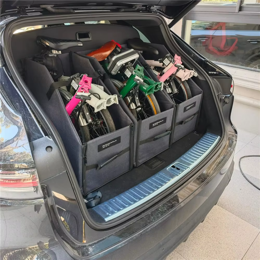 Boîte de rangement pliable pour vélo Rhinowalk avec roue à dégagement rapide