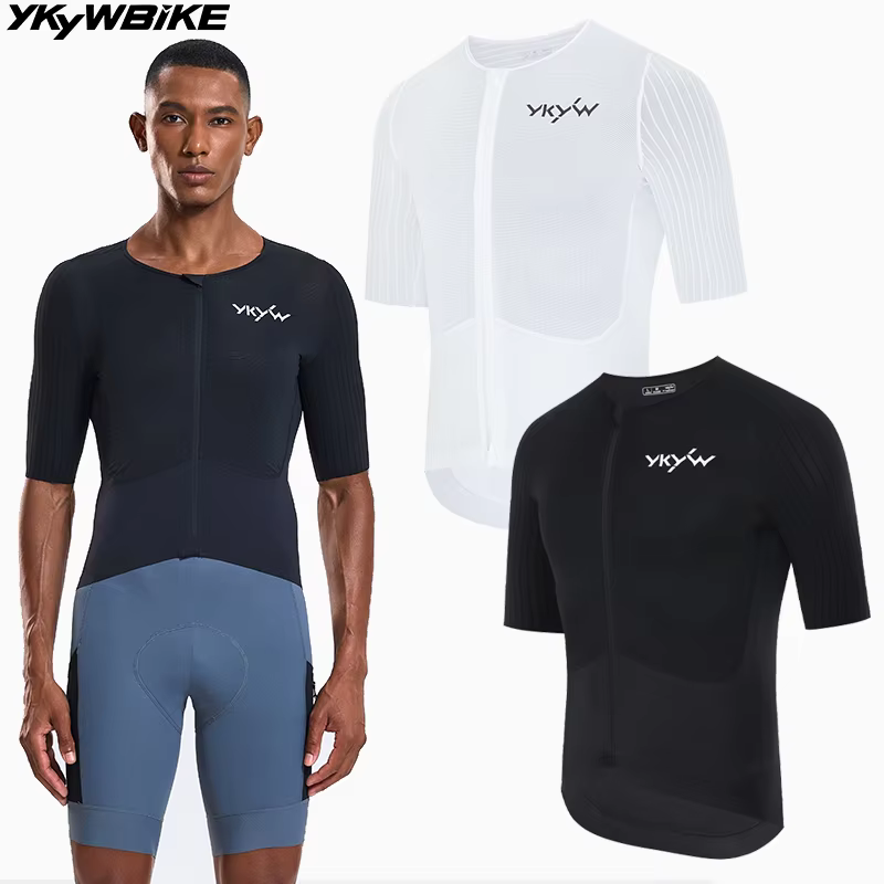 YKYWBIKE maillot de cyclisme d'été pour hommes léger à manches courtes chemise de vélo niveau de course