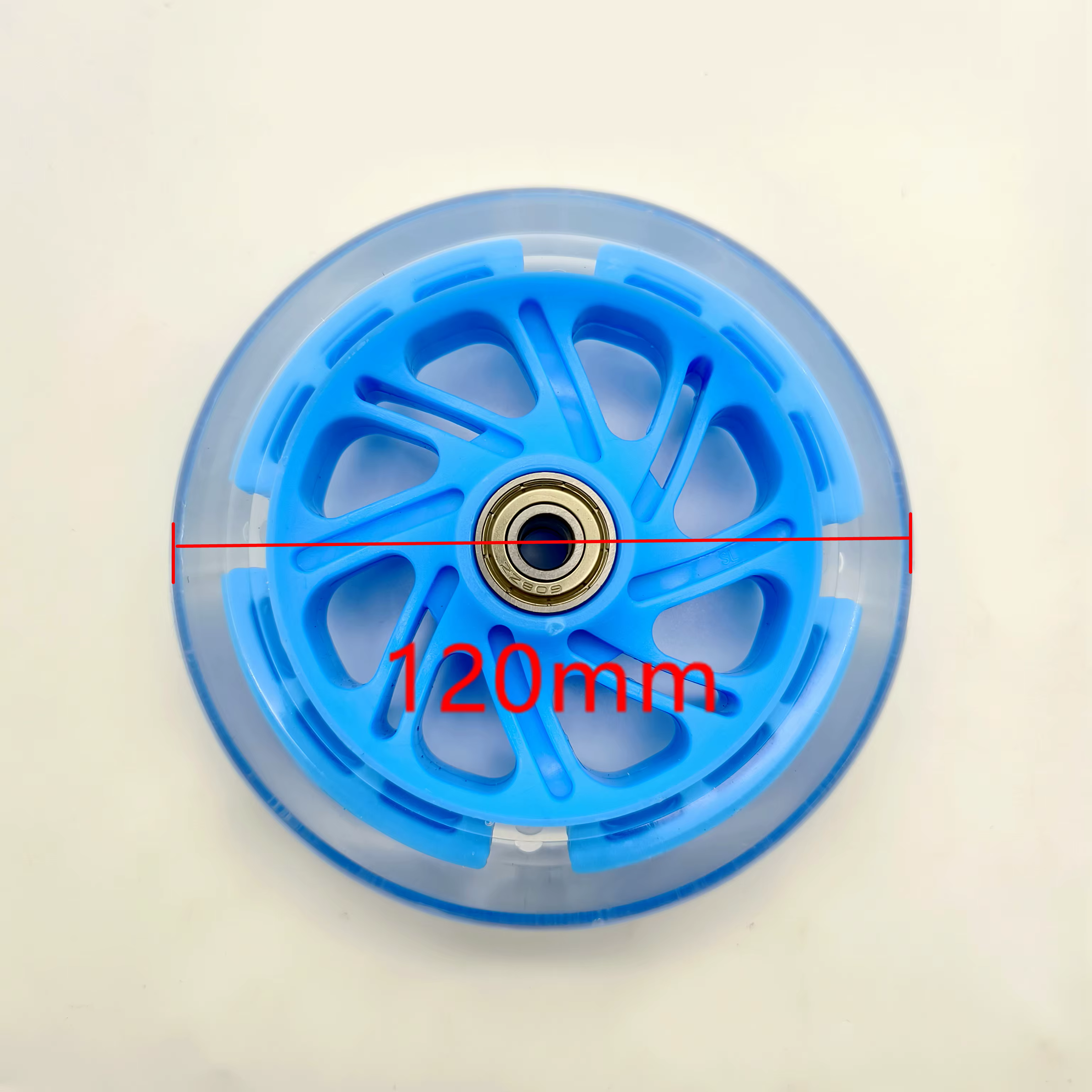 Roue de Scooter led clignotant, matériau PU 120x30mm 80x24mm, 2 roues/lot