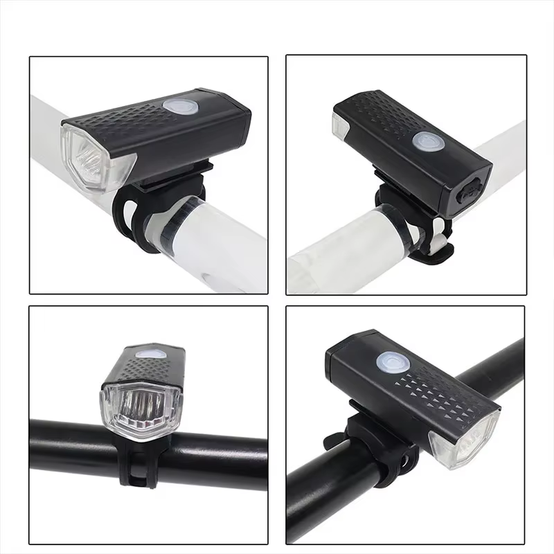 Ensemble de lumières de vélo LED feux avant et arrière USB Rechargeable phare de cyclisme lampe de poche