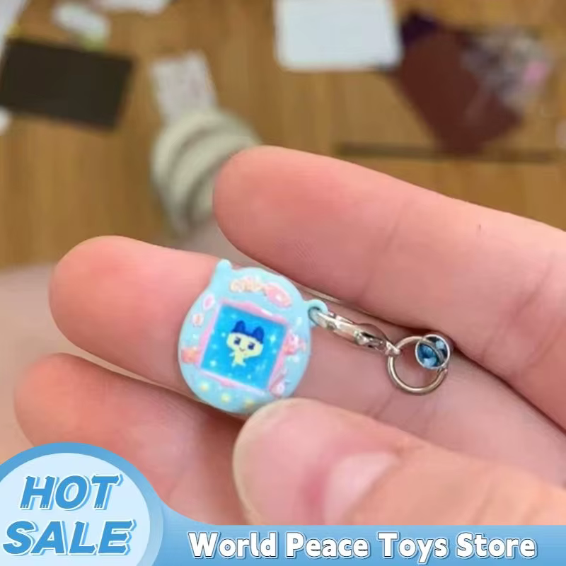 Porte-clés Tamagotchi miniature japonais Kawaii, pendentif pour sac, accessoire de collection pour clés, chaîne de coque de téléphone, décoration suspendue pour sac, cadeau