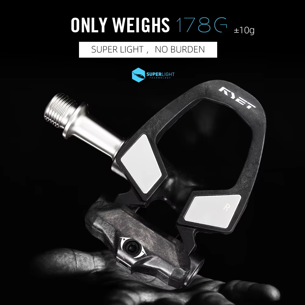 Pédales de vélo de route à clipser en carbone RYET 178g