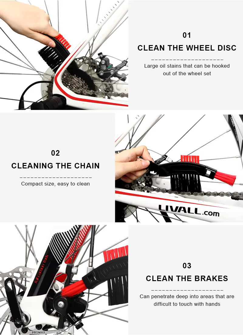 RIDERACE nettoyeur de chaîne de vélo Kit de brosses de nettoyage de cyclisme Portable épurateur