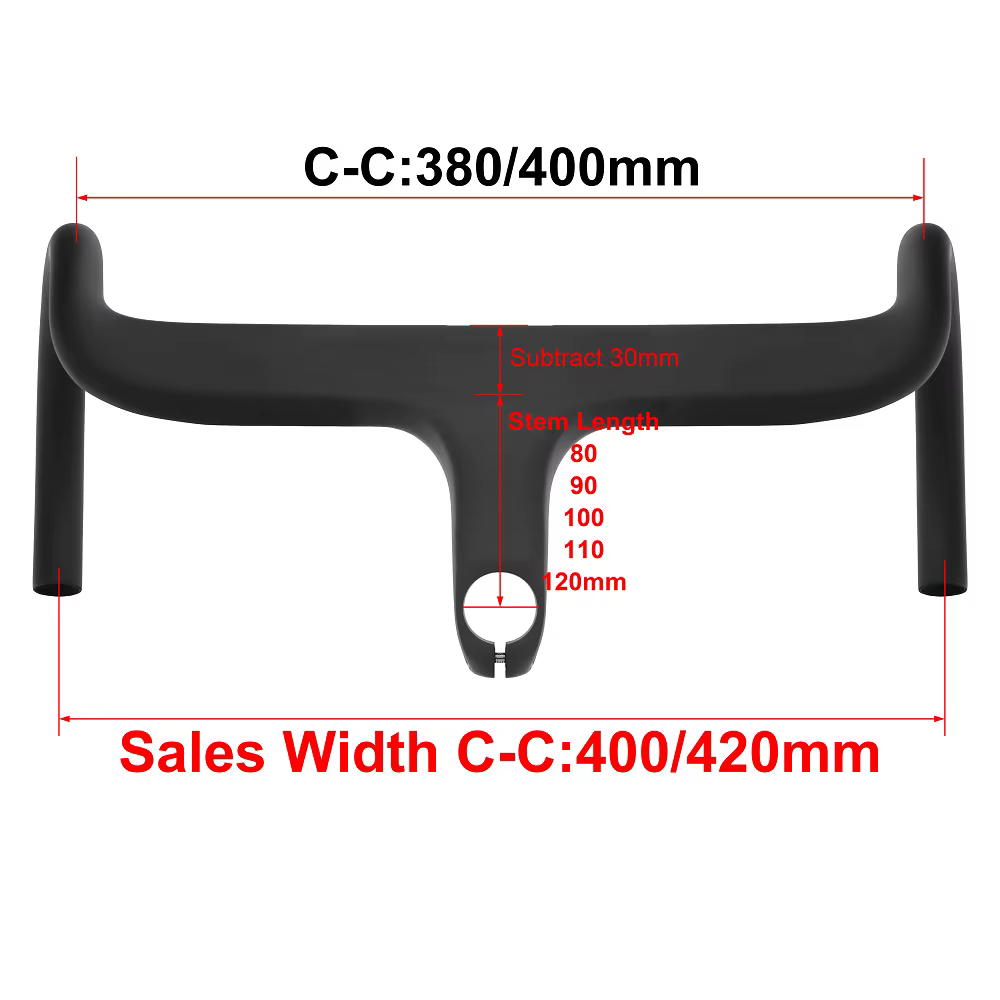 Guidon de vélo de route intégré en carbone KOCEVLO R03 avec entretoises