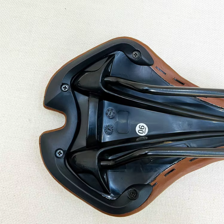 Selle de vélo en cuir marron vintage souple pour vélo de montagne