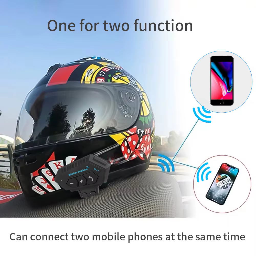 Casque de moto casque Bluetooth 5.0 casque sans fil écouteurs moteur casque vélo écouteur mains libres stéréo écouteurs