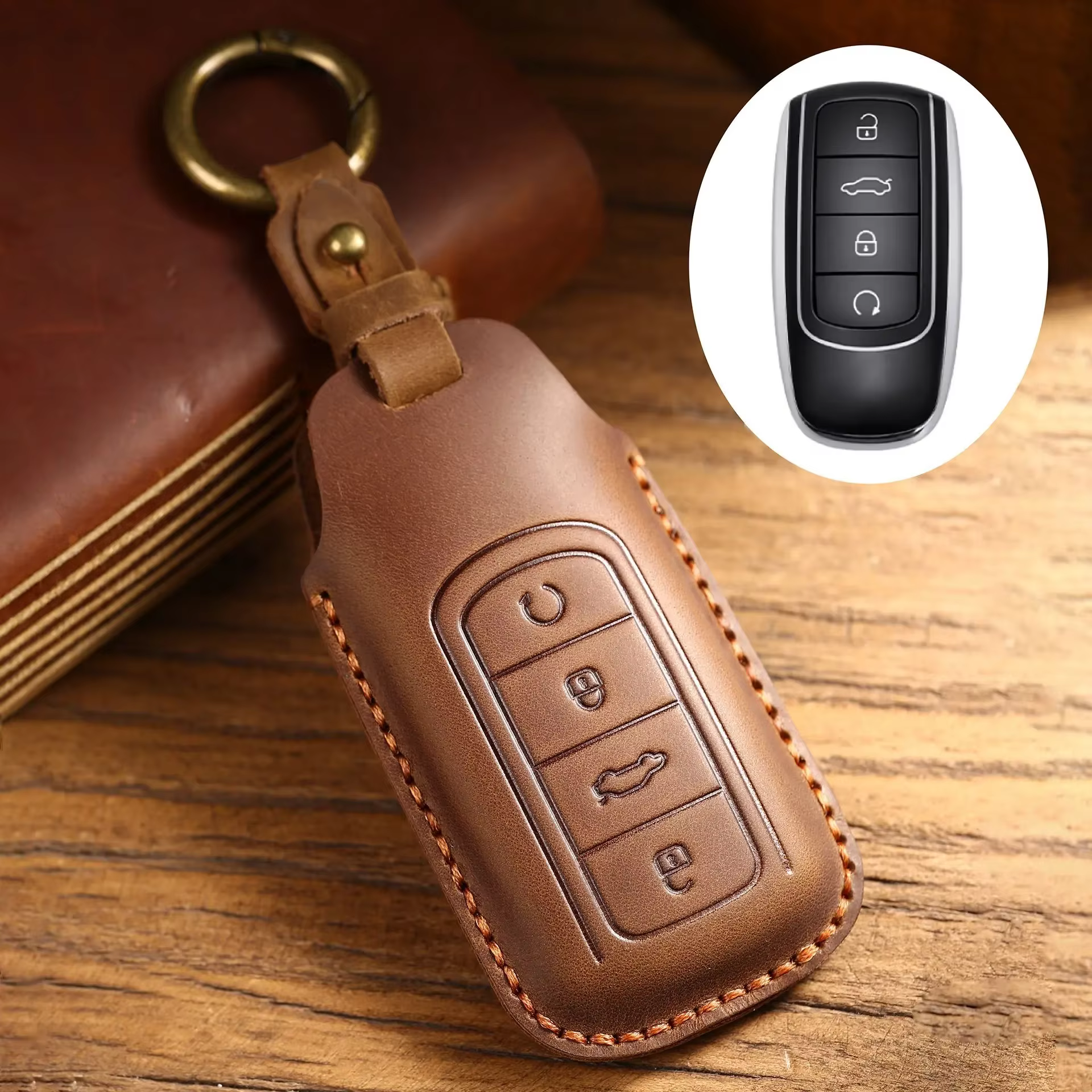 Cuir de luxe pour Chery Omoda 5 C5 Tigo 7 8 Pro Max Tigo 7 8 Plus Arrizo 5 Plus porte-clés clés de voiture accessoires support housse