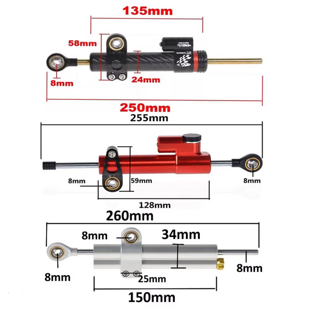 Amortisseur de direction directionnel pour trottinettes électriques AUSOM DT2 PRO & KUGOO F3 PRO MAX 52V à double moteur – Stabilisateur de conduite