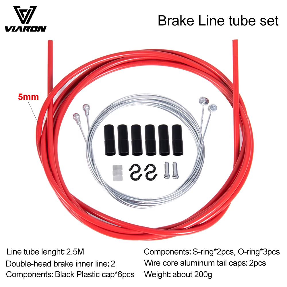 BOLANY – câbles de frein de vélo, tube de 5mm, câble de frein de 2.5m pour vélo de route et vtt, accessoires de vélo, 8 couleurs, haute qualité