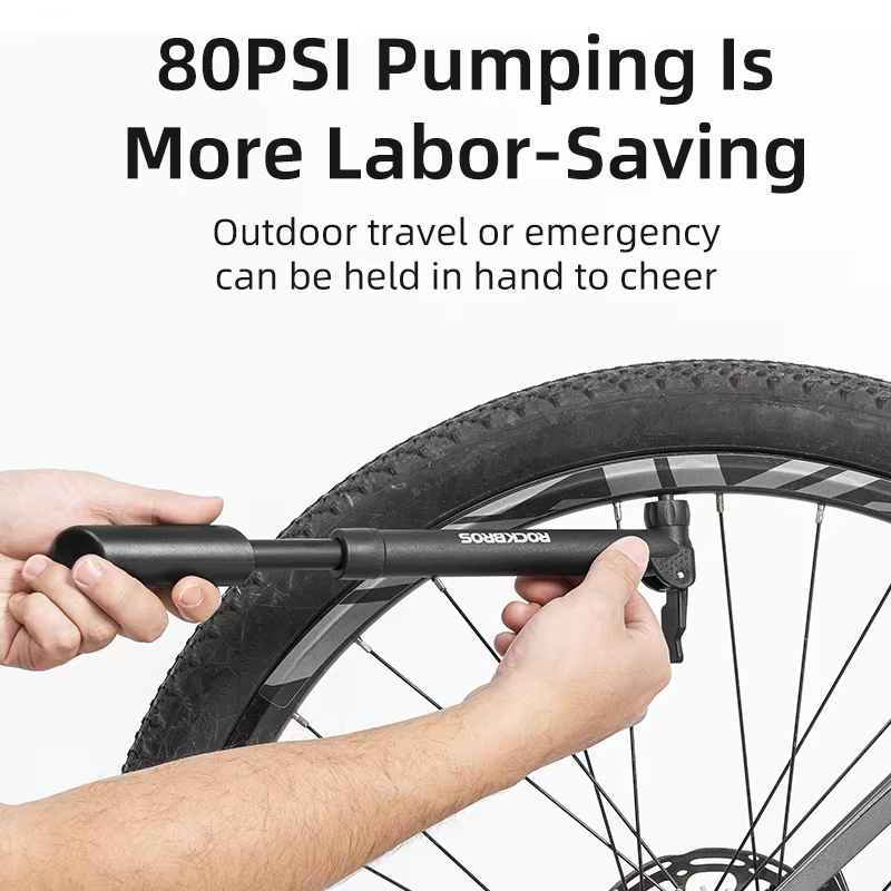 ROCKBROS pompe à vélo 80PSI Schrader Presta Valve