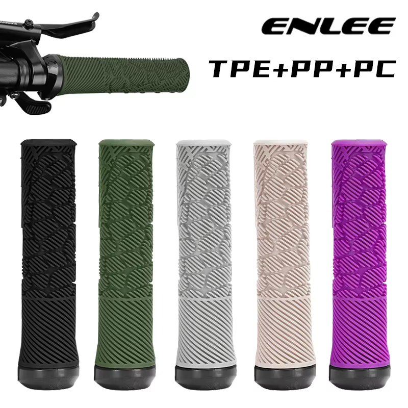 ENLEE poignées de guidon de vélo TPE PP poignée de vélo poignées antidérapantes vtt avec anneau de verrouillage Absorption des chocs manchettes de guidon de vélo