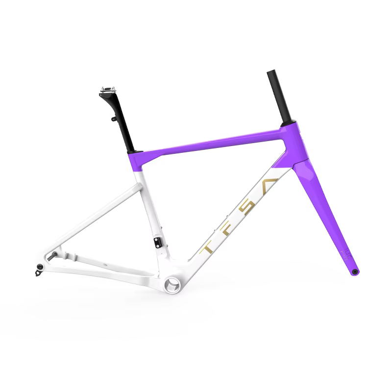 Cadre en fibre de carbone pour vélo gravel urbain TFSA JH-37 avec freins à disque T47 pour VTT