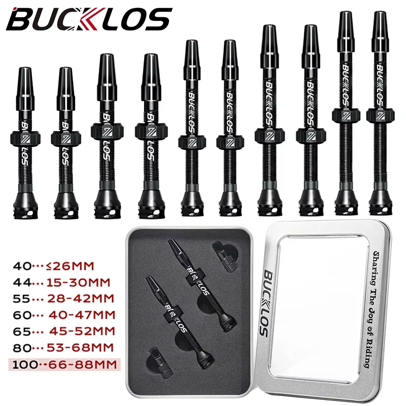 BUCKLOS Valve Tubeless de vélo 40mm 44mm 55MM