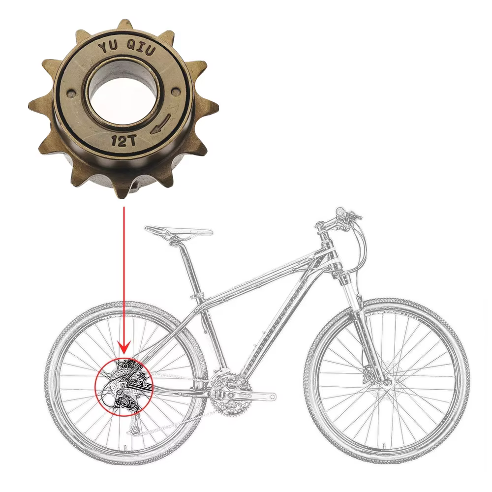 12T 14T 16T dents 34MM roue libre à vitesse unique pignon de volant d'inertie équipement de vélo
