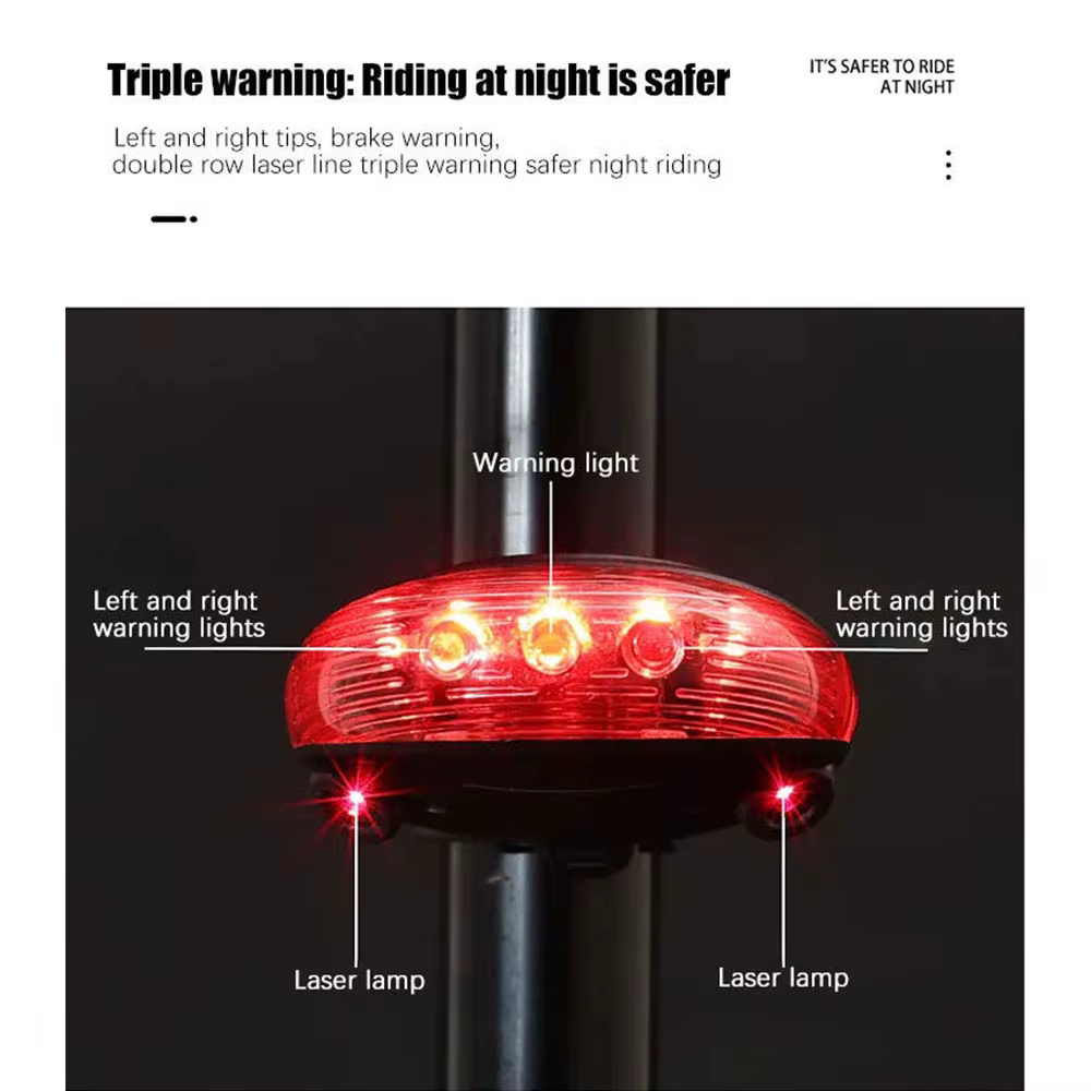 Feu arrière de vélo à 5 LED