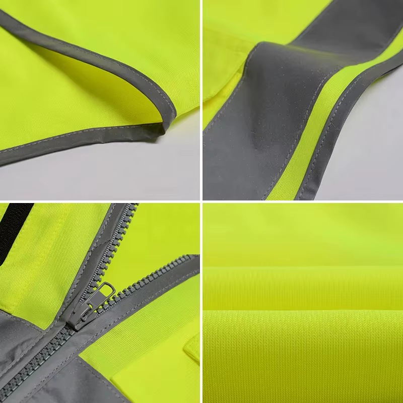 Gilet de circulation orange Touring avec gilet de travail de nuit sur route de construction multi-poches