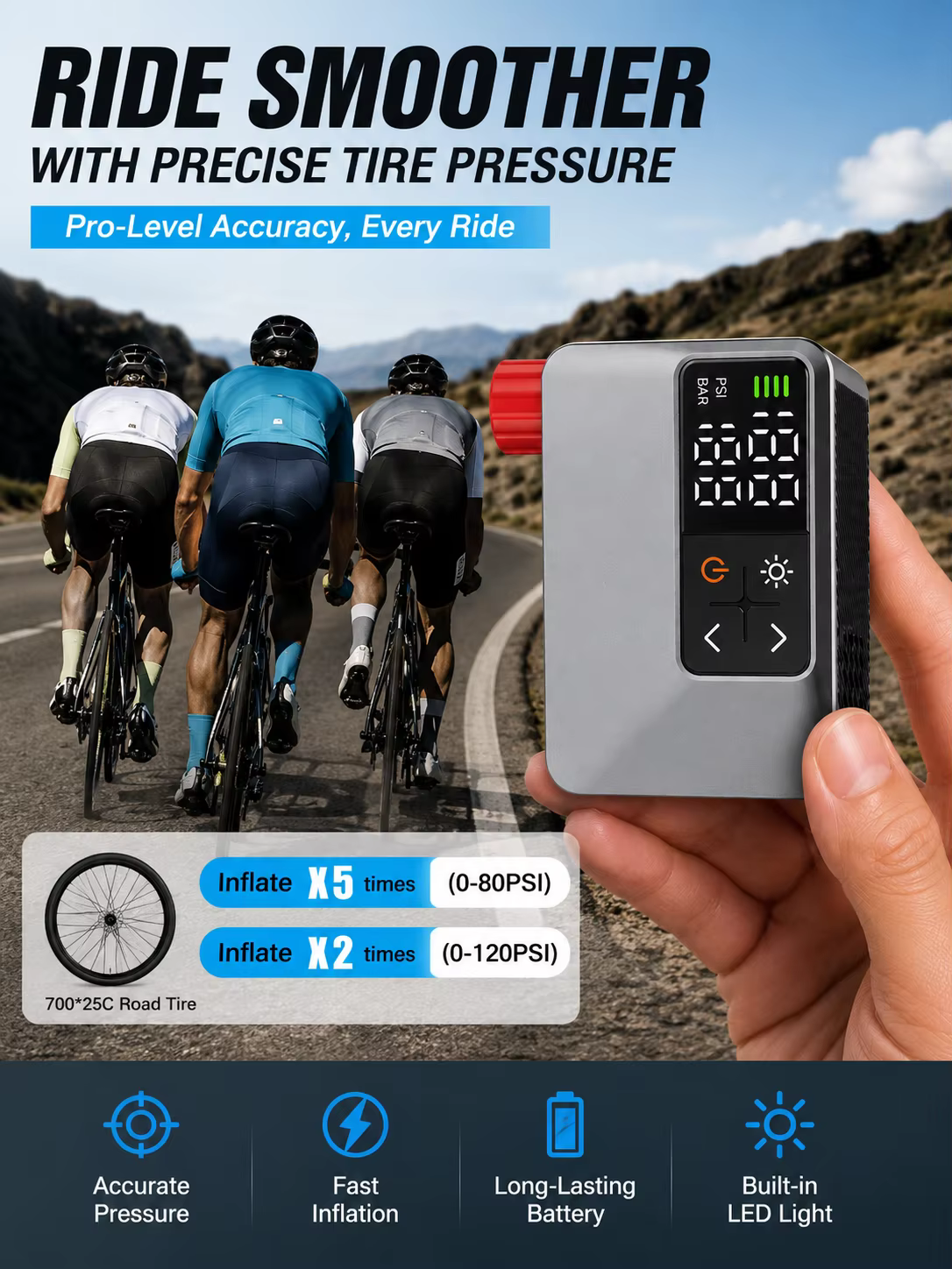 Pompe à pneus électrique pour vélo