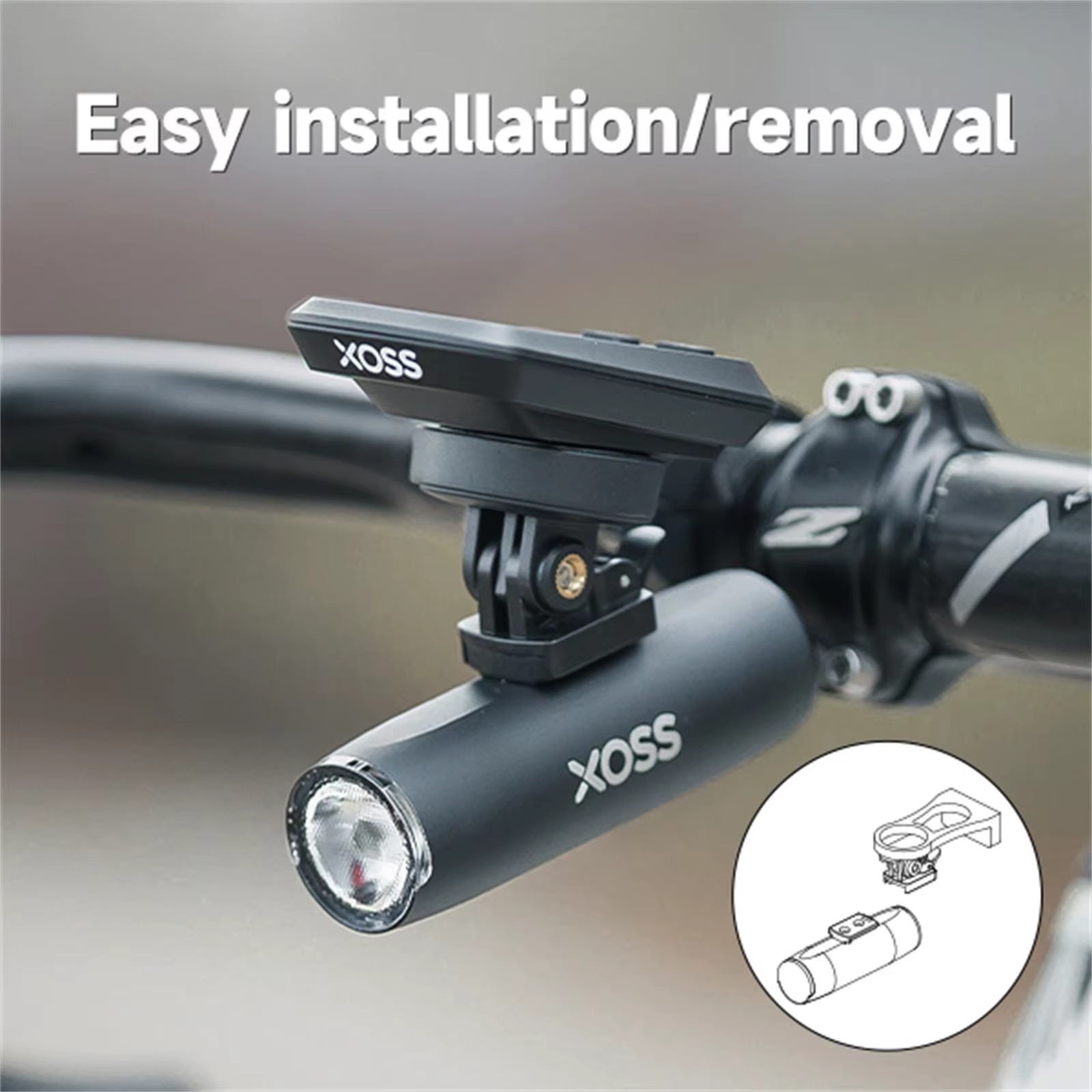 XOSS XL400 800 Lampe de vélo en aluminium