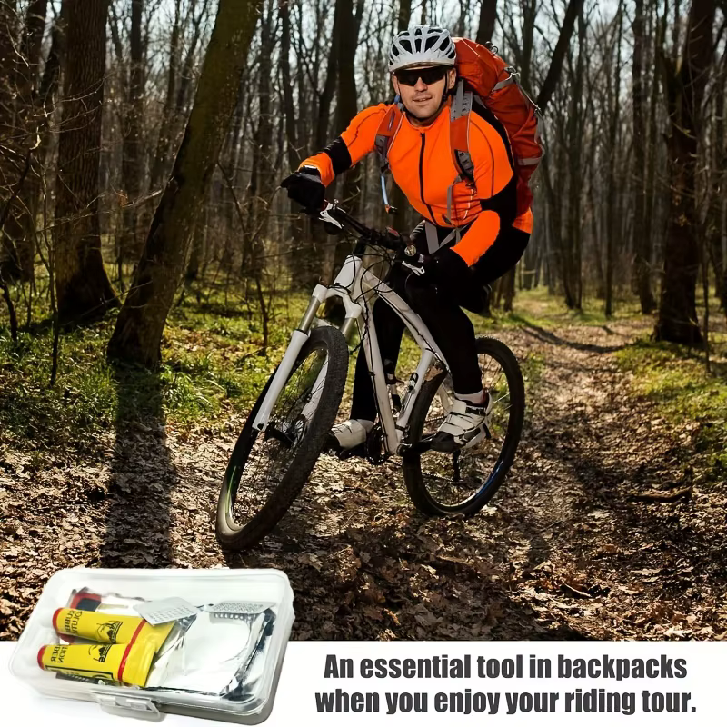 Kit de réparation de pneus de vélo 32 pièces-Kits de patchs de crevaison de chambre à air