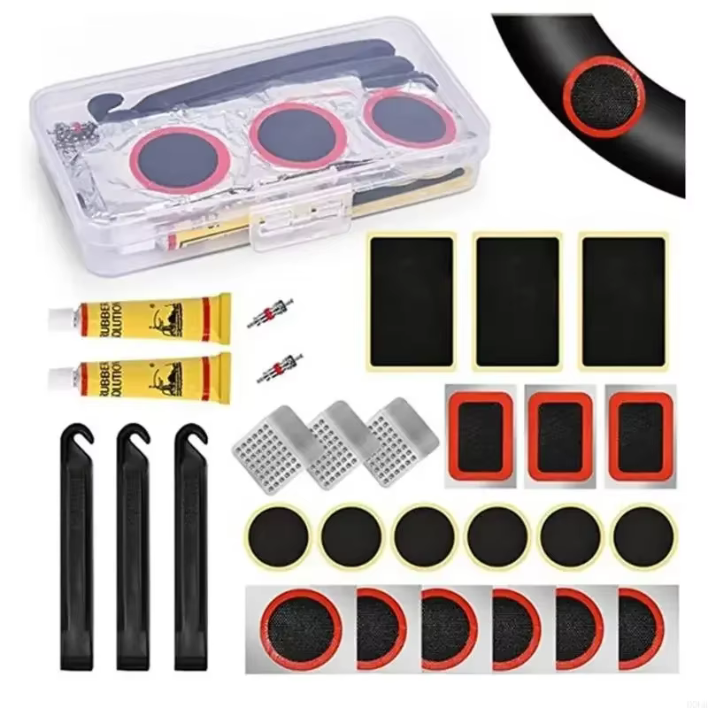 Kits de réparation de pneus de vélo portables avec leviers