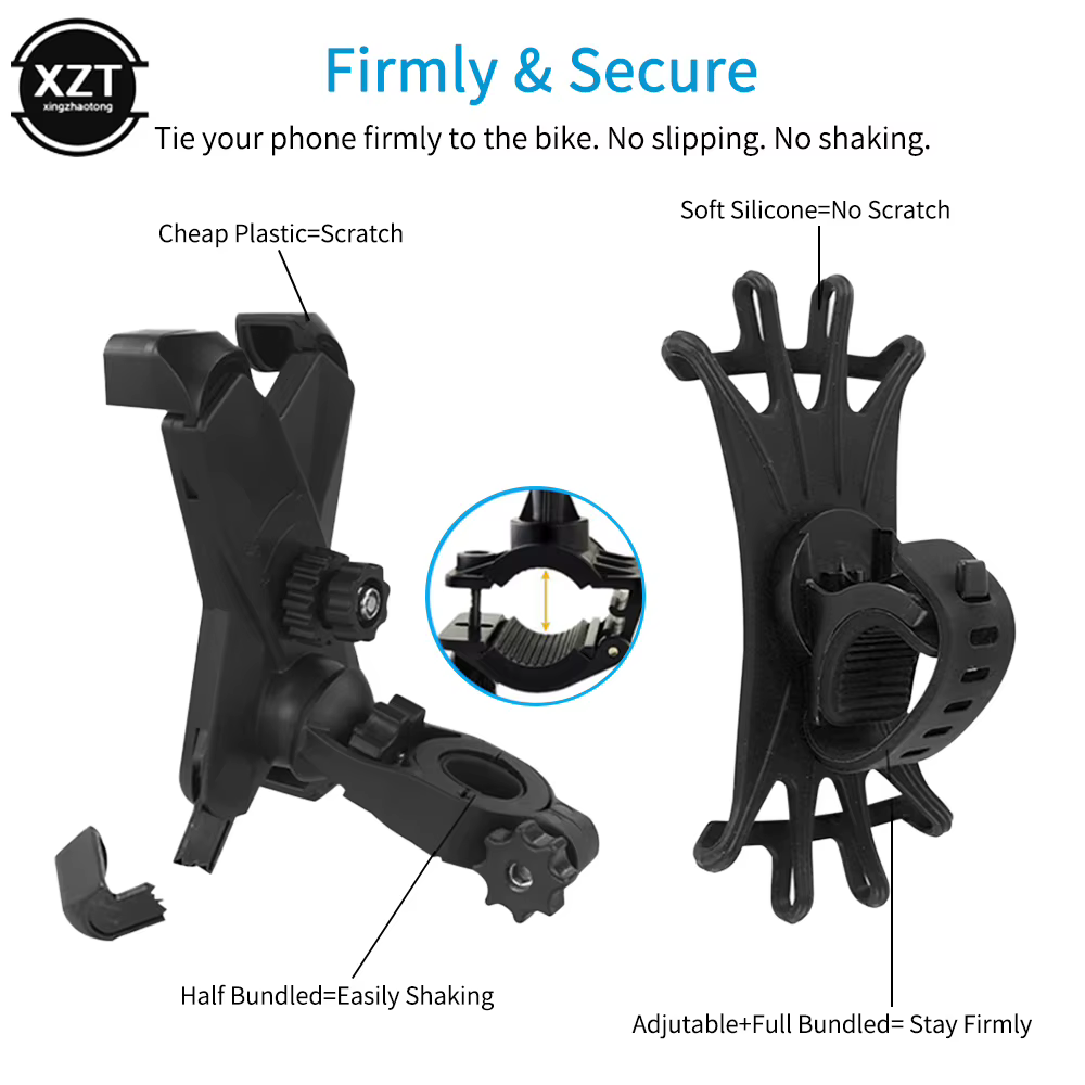 Support pour téléphone portable pour scooter de vélo 360 ° Poignée rotative