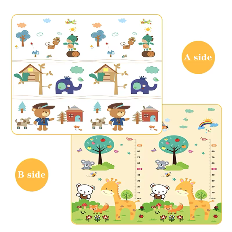 Tapis de jeu pliable 200x180/180x120/180x150cm pour enfants, tapis de sécurité épais et convivial pour ramper