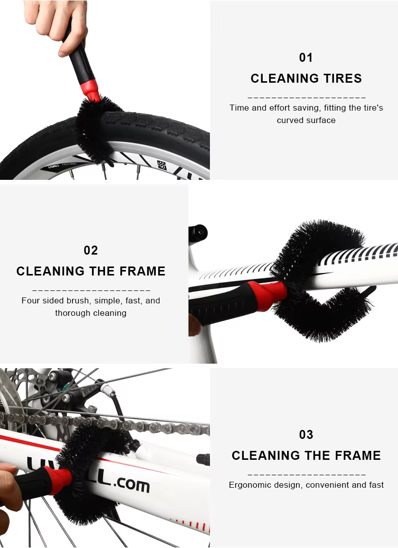 RIDERACE nettoyeur de chaîne de vélo Kit de brosses de nettoyage de cyclisme Portable épurateur