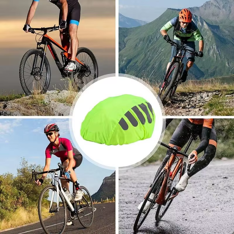 Housse de protection contre la pluie pour casques de vélo avec bandes réfléchissantes