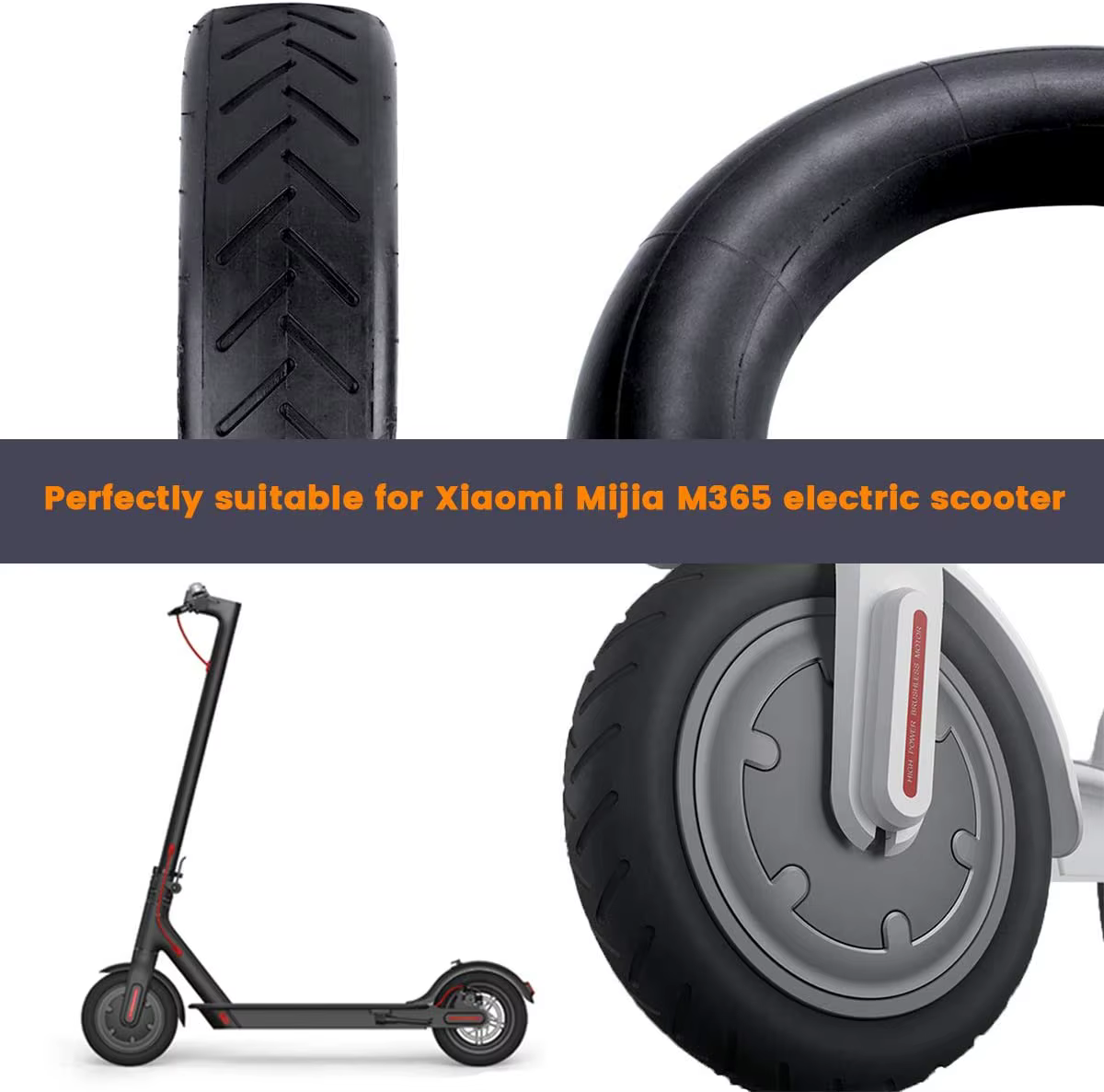 Pour Xiaomi Scooter électrique pneu en caoutchouc