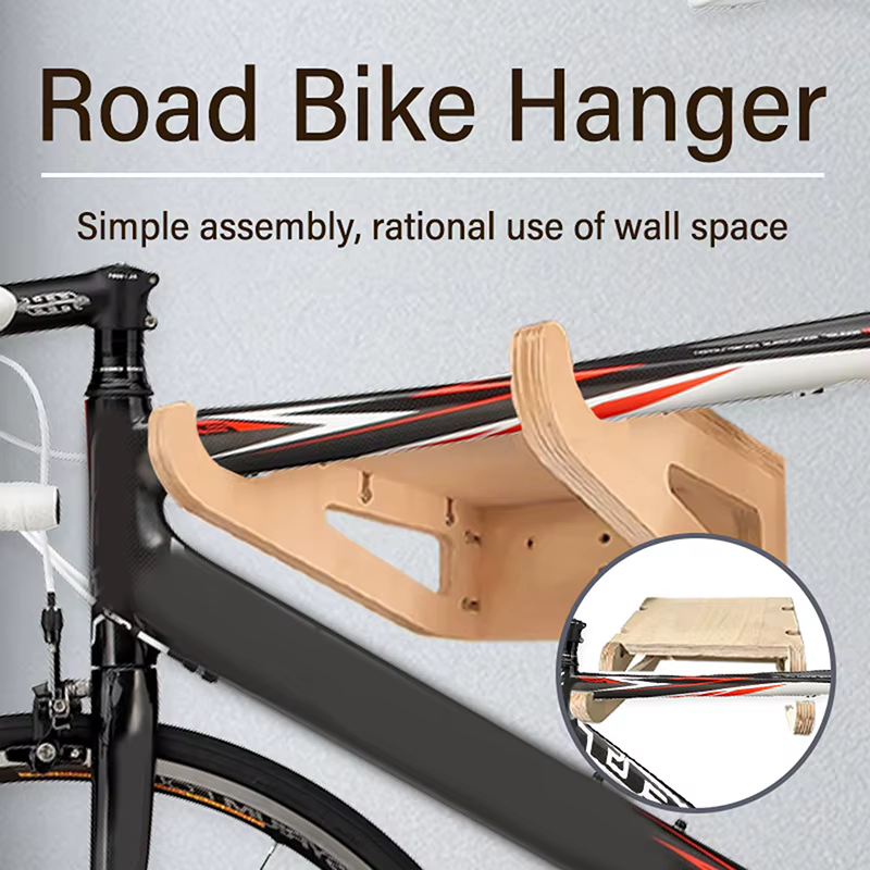 Nouveau support mural pour vélo, support de rangement pour vélo en bois pour intérieur, crochet amovible, étagère, support de présentation, organisateur, économiseur d'espace