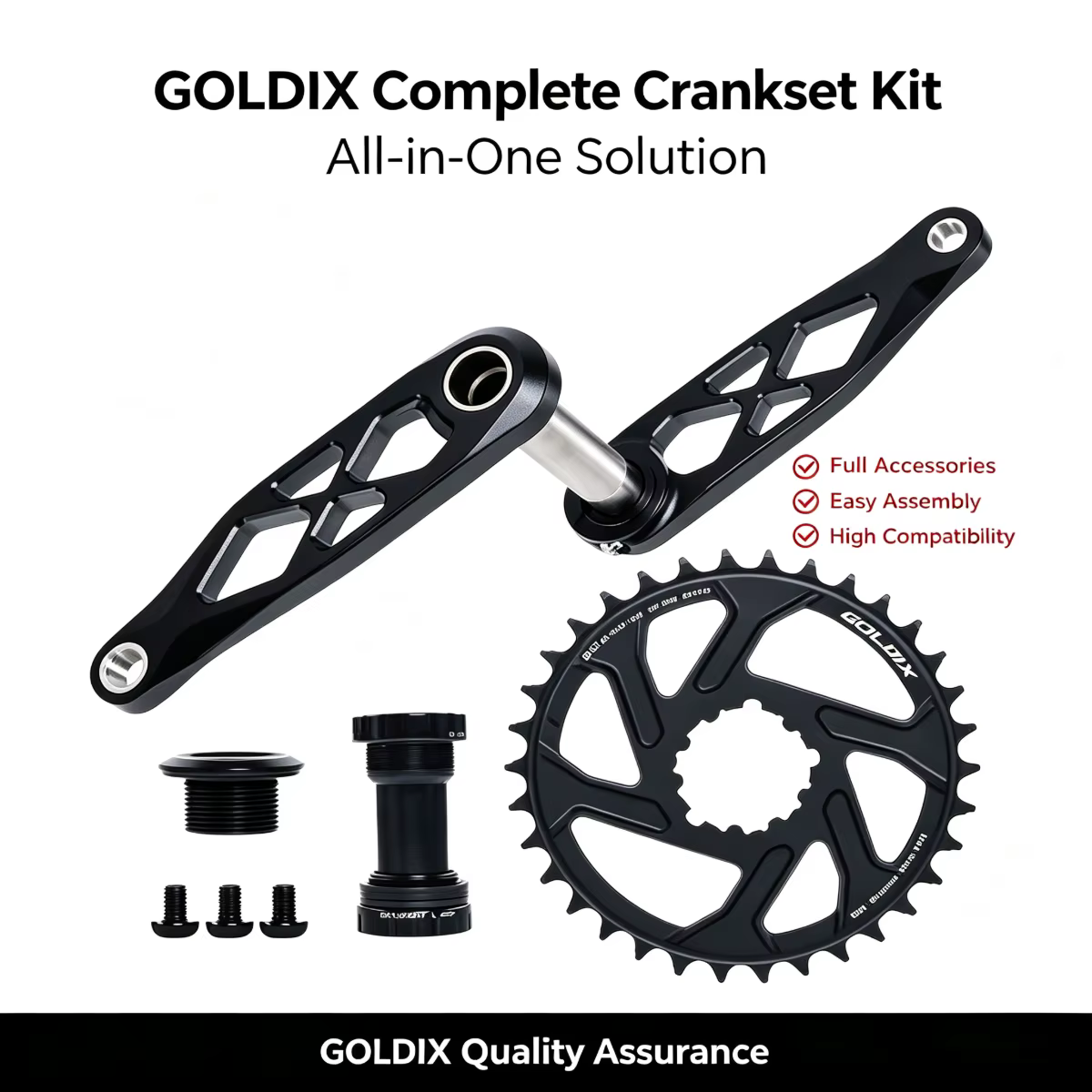 Pédalier de vélo de montagne BSA 24 mm 165 170 175 mm R-SPEC Trail Hollow pour DH AM XC compatible Shimano SRAM
