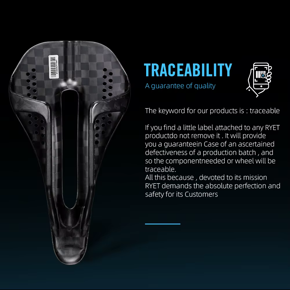 RYET 12K selle de vélo ultralégère en carbone 59g 230x125mm pour vtt/chevier/vélo de route