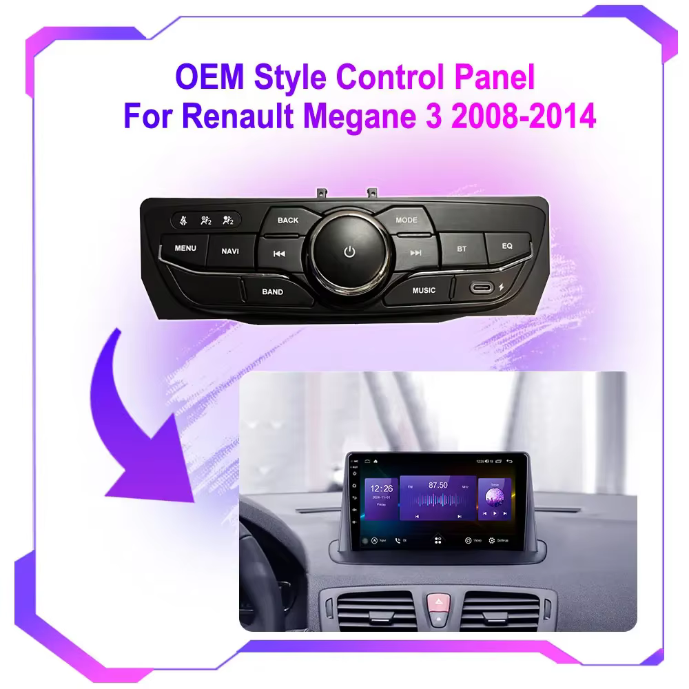 Panneau de commande de Style OEM pour Renault Megane 3 2008-2014 pour Renault Fluence 2013-2016, accessoire de voiture, écran Android de contrôle