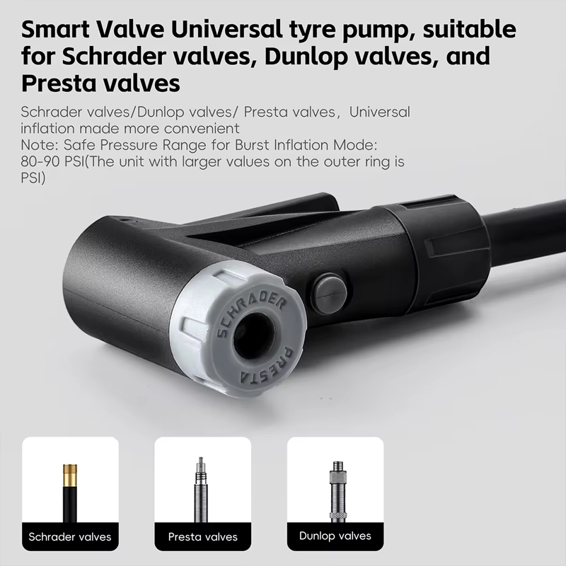 Pompe à vélo WEST BIKING, pompe à air portable à double tube haute pression, gonflage rapide, pompe à air avec manomètre, pompe à air pour VTT et vélo de route
