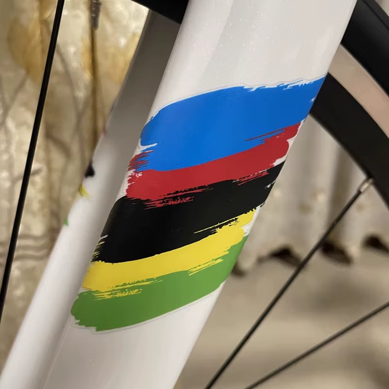 2 autocollants de vélo personnalisés créatifs avec graffiti arc-en-ciel