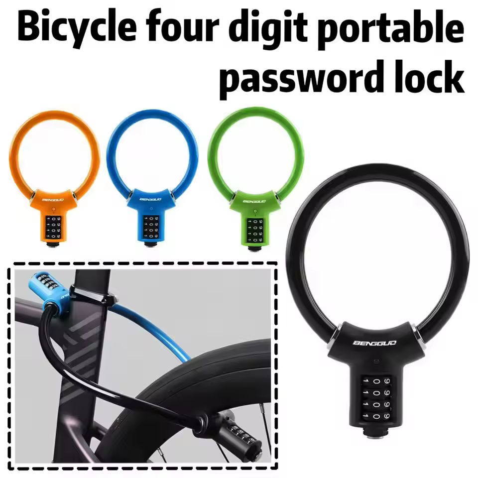 Antivol à combinaison 4 chiffres pour vélo - Cadenas universel robuste pour VTT/trottinette/moto - Protection