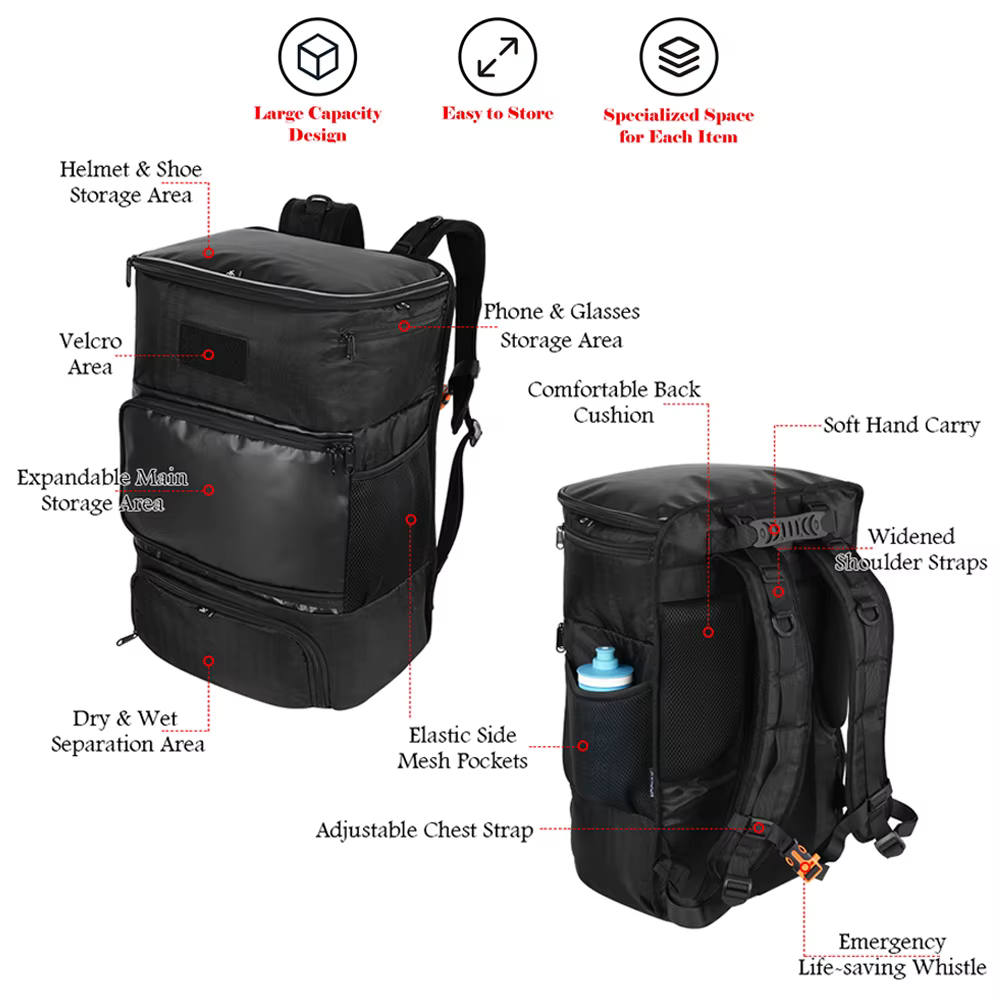 NOOYAH Sac à Dos pour Triathlon et Cyclisme – Grande Capacité