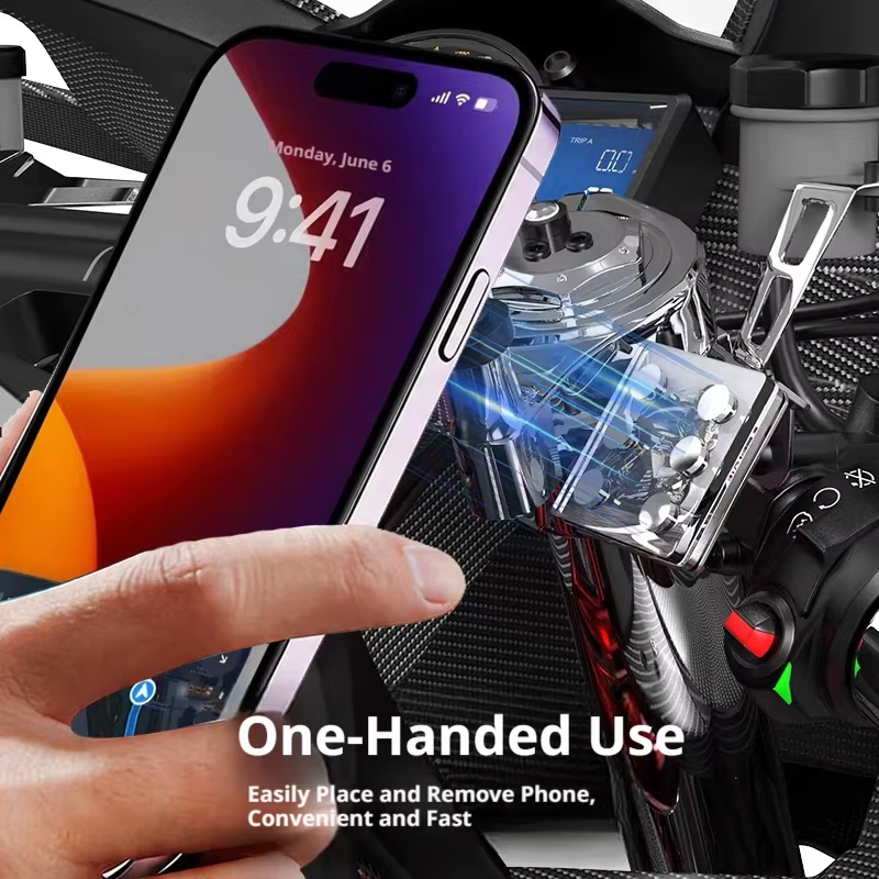 SEAMETAL – support de téléphone magnétique pour guidon de moto