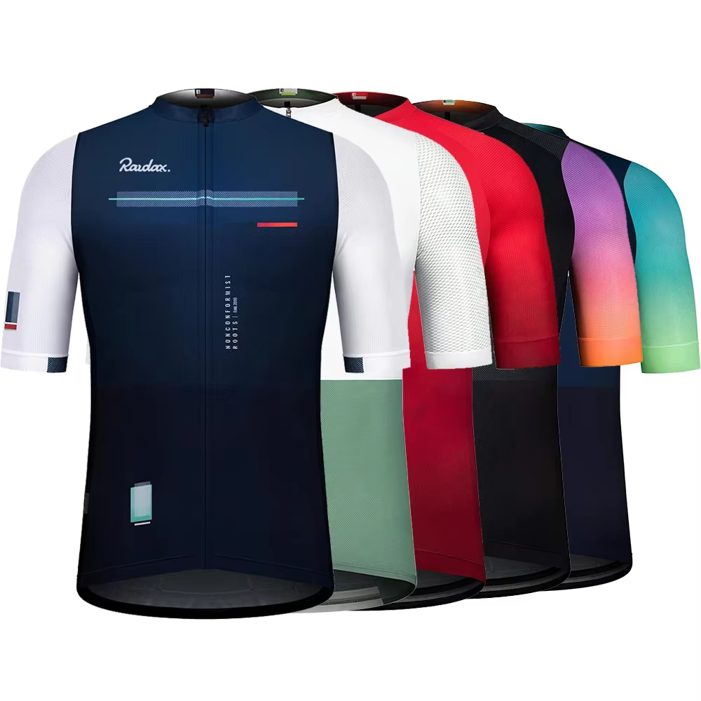Raudax-Maillot de cyclisme pour jeunes, à manches courtes, à séchage rapide