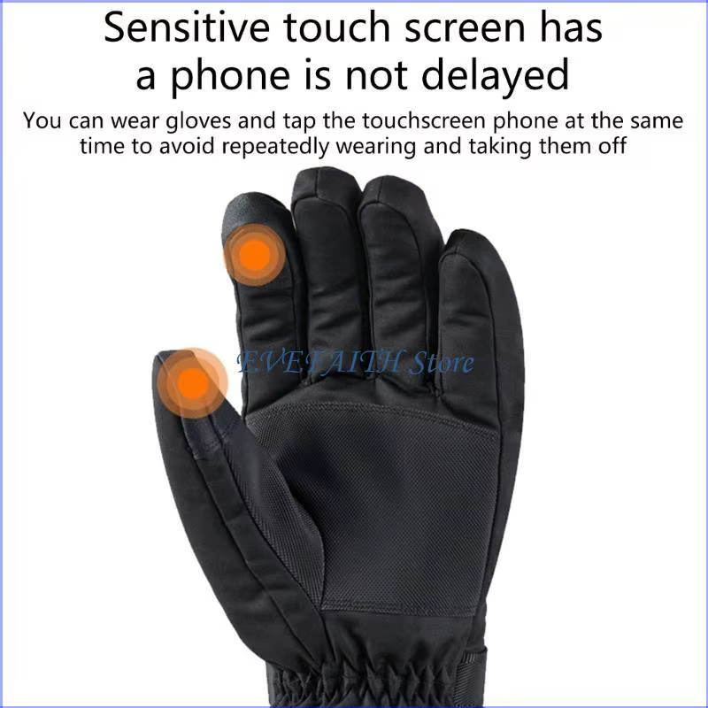 Gants chauffants 124B, imperméables, pour écran pour vélos randonnée