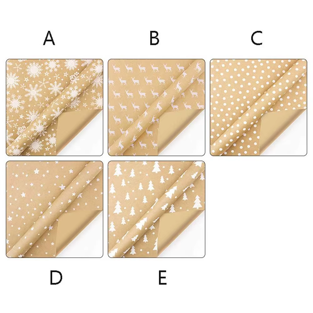 DIY 44x100cm Papier d'emballage de Noël et du Nouvel An avec motifs flocons de neige, fournitures de fête, scrapbooking, emballage cadeau