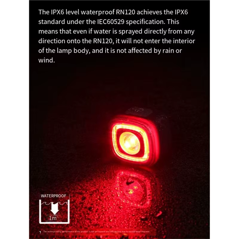 Feu arrière de vélo intelligent RN120 ABS