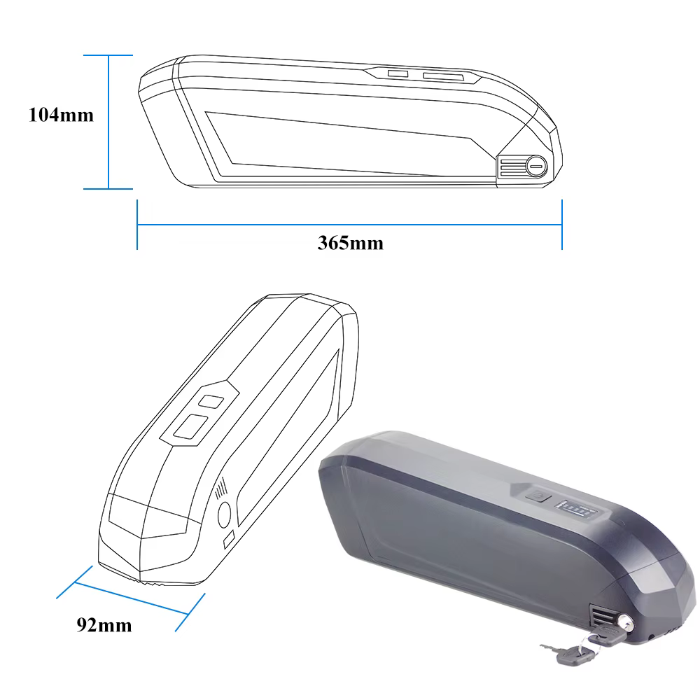 Batterie de vélo électrique Huffy 36V Hailong 10.4Ah 12Ah 14Ah