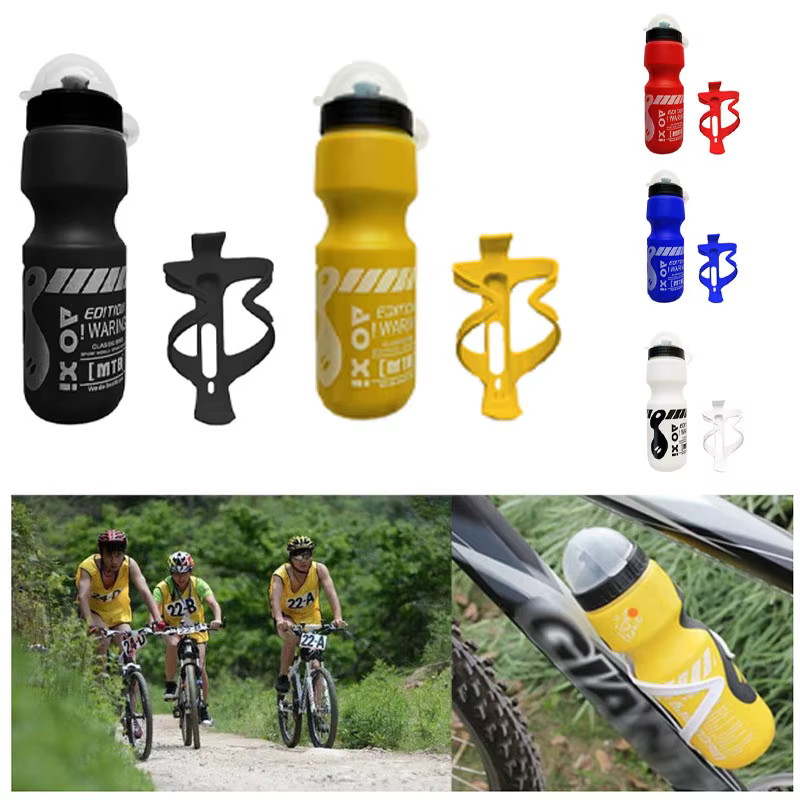Bouteille d'eau de 750ml pour vélo de montagne, avec support, T1