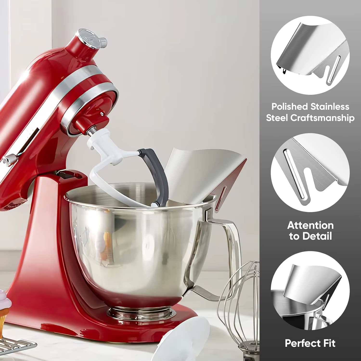 Acier inoxydable de qualité supérieure pour accessoires d'aide de cuisine, bol en acier inoxydable pour lave-vaisselle, goulotte verseuse, support de centre commercial KitchenAid