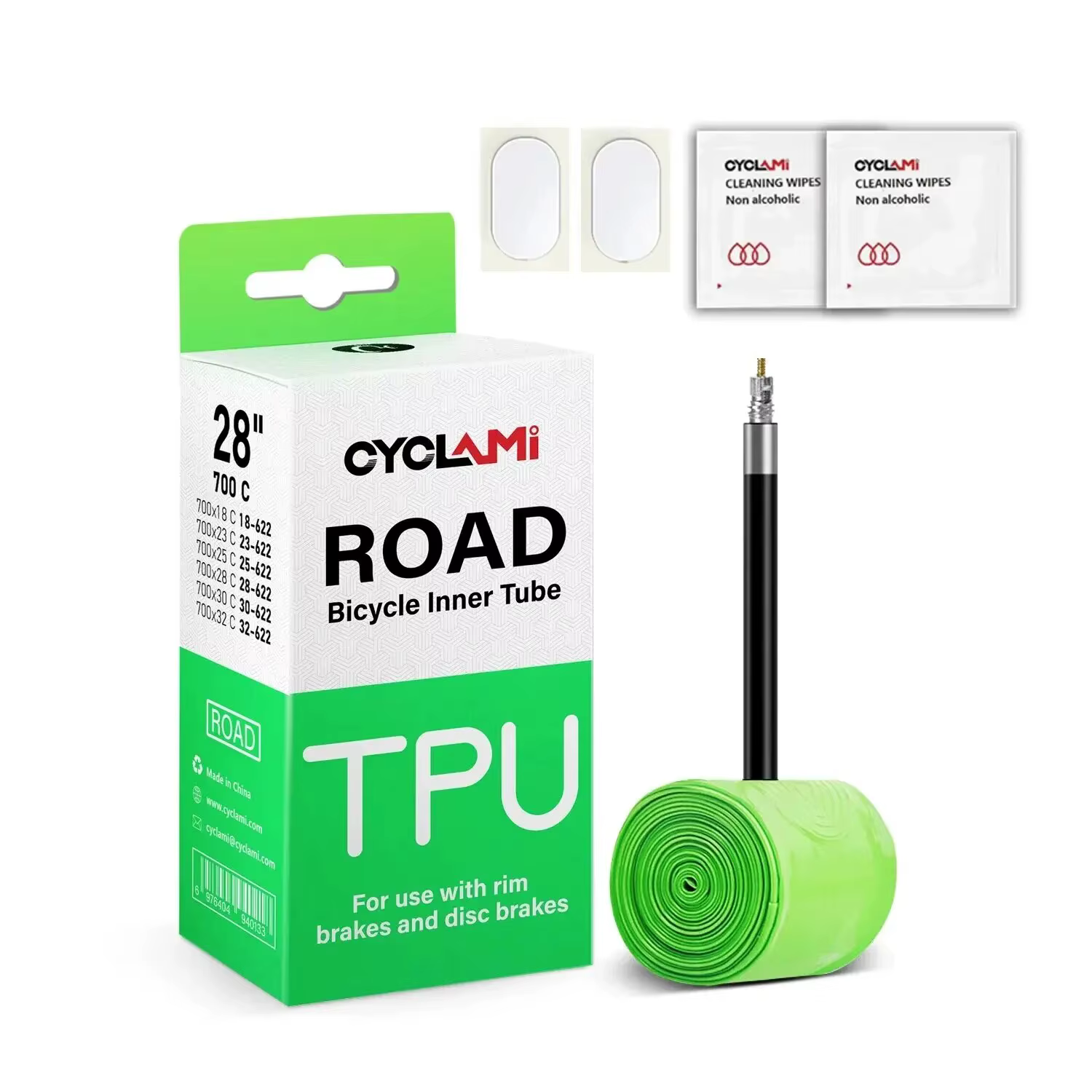 Chambre à air de vélo CYCLAMI ultralégère 30g en TPU pour pneu