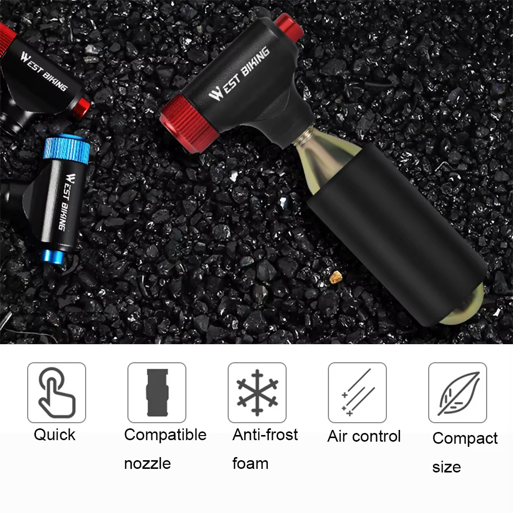 WEST BIKING Mini gonfleur de CO2 pompe à vélo gonflage de pneu Super rapide