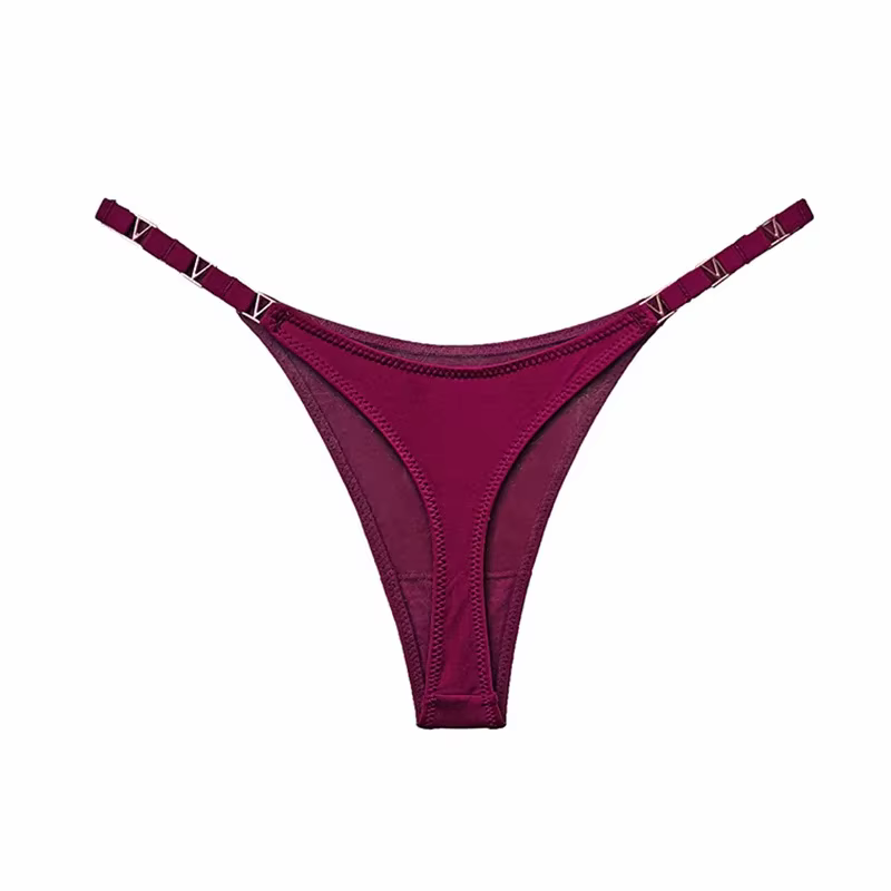 Sexy culotte en forme de V décoration en métal sous-vêtements sport taille basse slips femmes Lingere femme culotte sous-vêtements femmes Lingerie