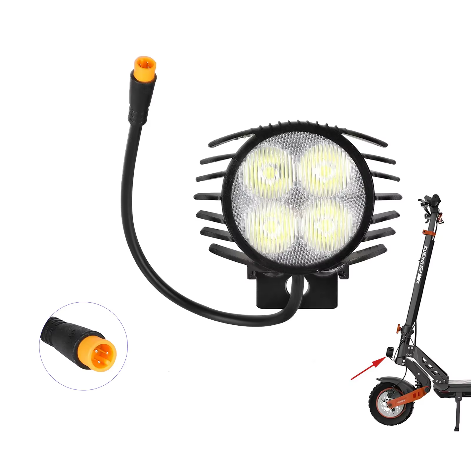 Phares d'origine à haute luminosité pour pièces de Scooter électrique Kukirin G2 Pro/G2 Pro DB 2024/G2 Max