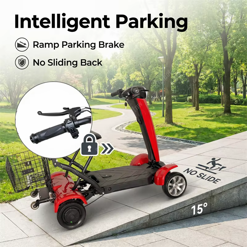 Scooter de mobilité pliable automatique à 4 roues pour personnes âgées